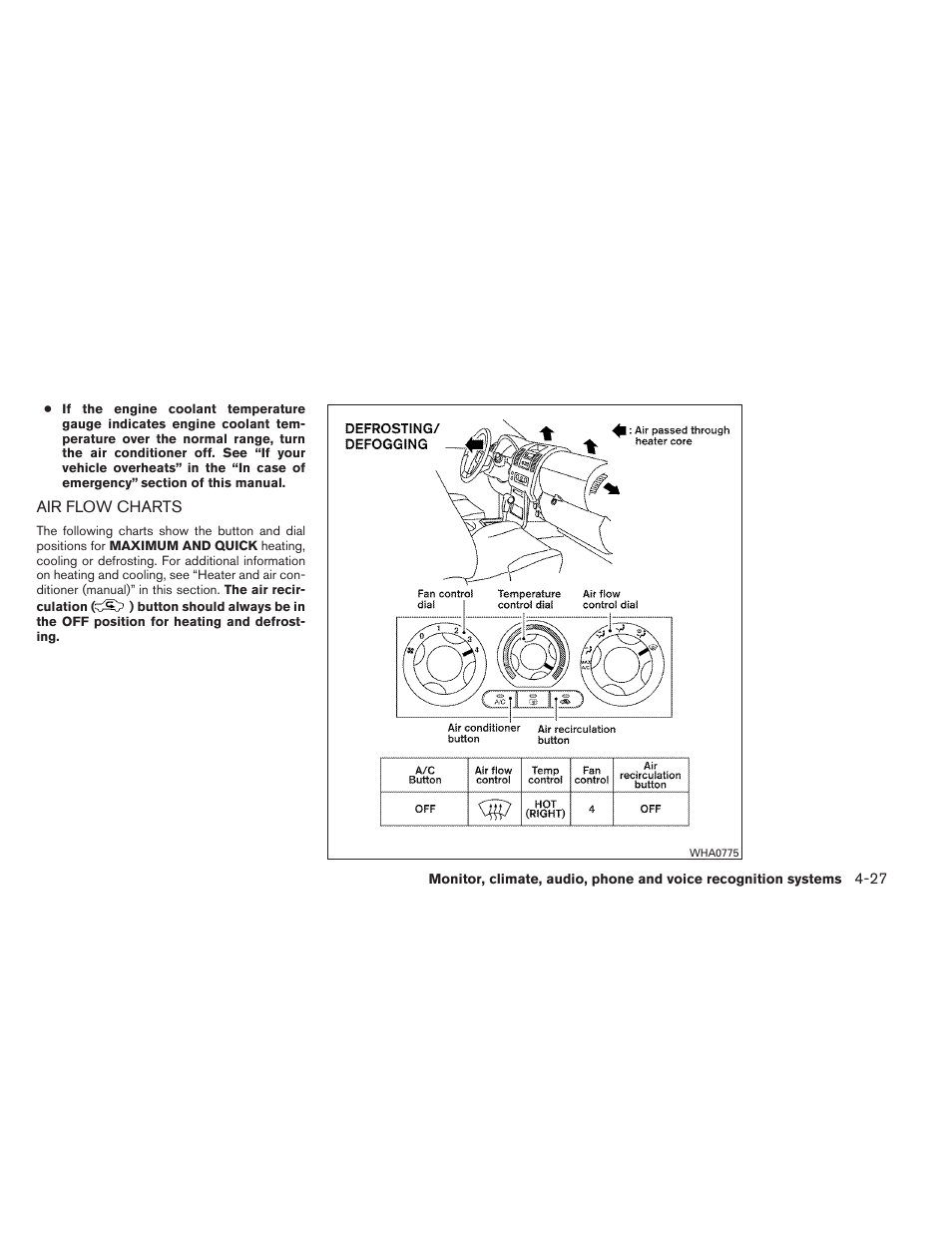 Air flow charts -27 | NISSAN 2013 Xterra - Owner's Manual User Manual | Page 172 / 394