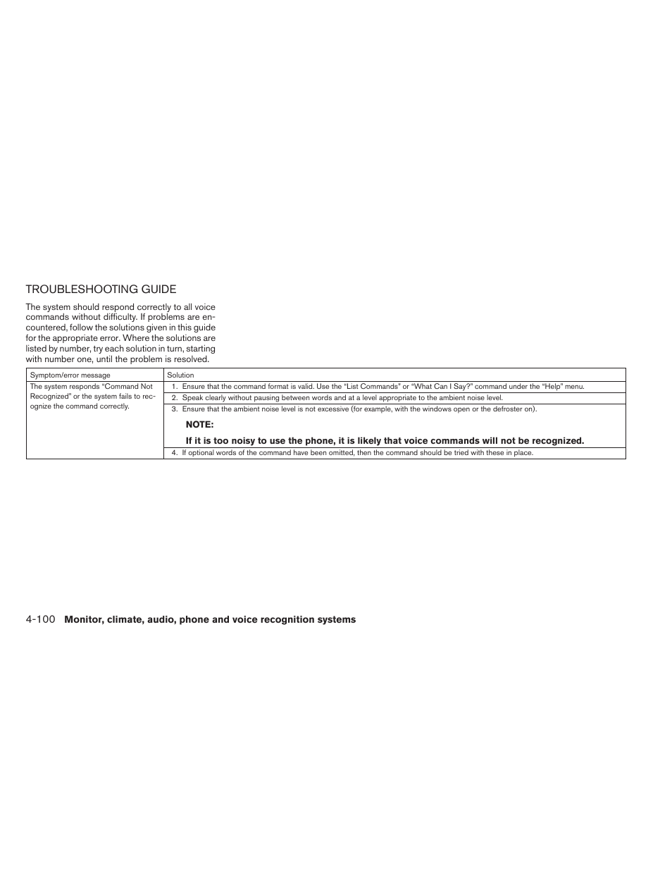 Troubleshooting guide -100, Troubleshooting guide | NISSAN 2013 Xterra - Owner's Manual User Manual | Page 245 / 394