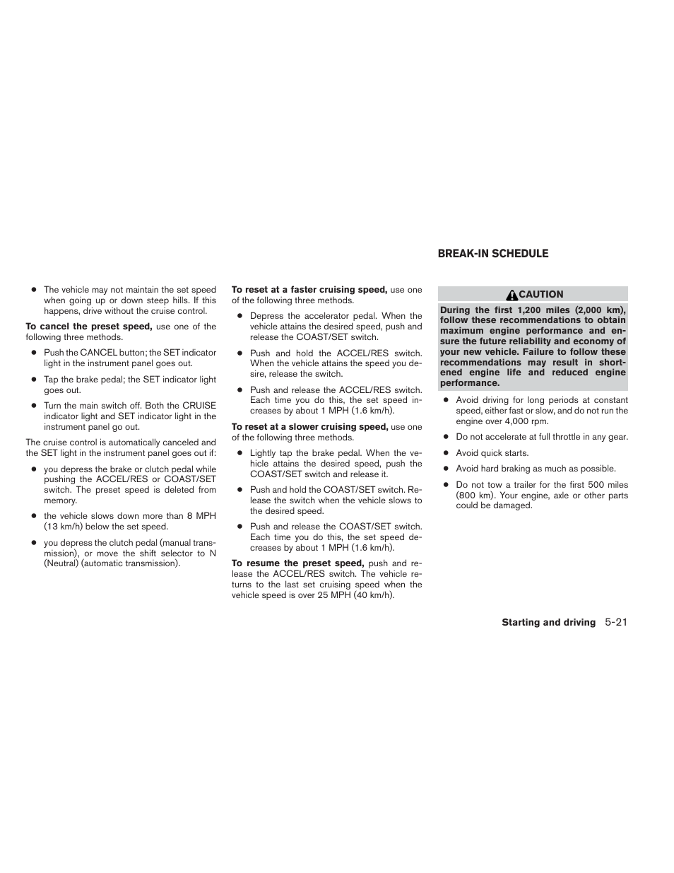 Break-in schedule -21 | NISSAN 2013 Xterra - Owner's Manual User Manual | Page 268 / 394