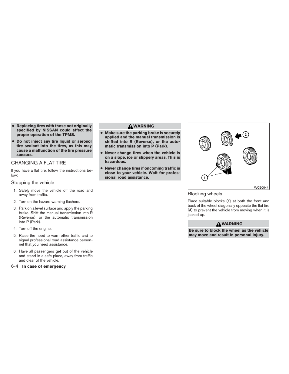 Changing a flat tire -4 | NISSAN 2013 Xterra - Owner's Manual User Manual | Page 291 / 394