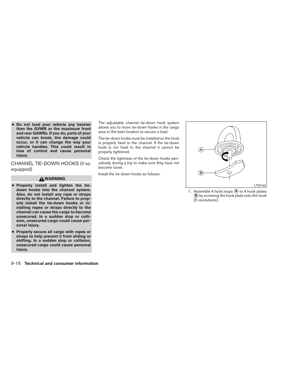 Channel tie-down hooks (if so equipped) -16 | NISSAN 2013 Xterra - Owner's Manual User Manual | Page 369 / 394