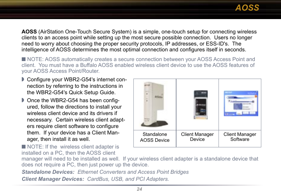 Aoss | Buffalo Technology WBR2-G54 User Manual | Page 24 / 95