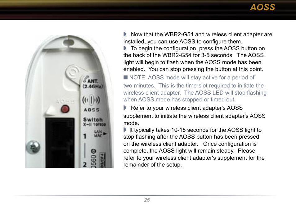 Aoss | Buffalo Technology WBR2-G54 User Manual | Page 25 / 95