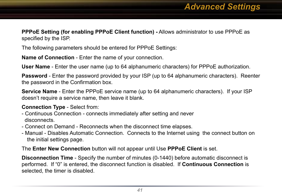 Advanced settings | Buffalo Technology WBR2-G54 User Manual | Page 41 / 95