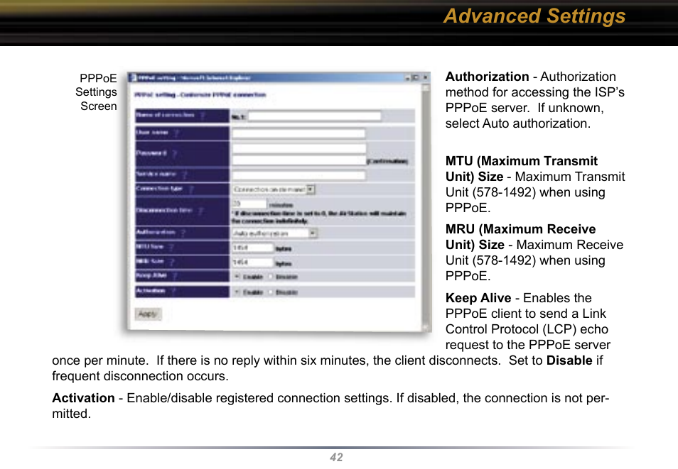 Advanced settings | Buffalo Technology WBR2-G54 User Manual | Page 42 / 95