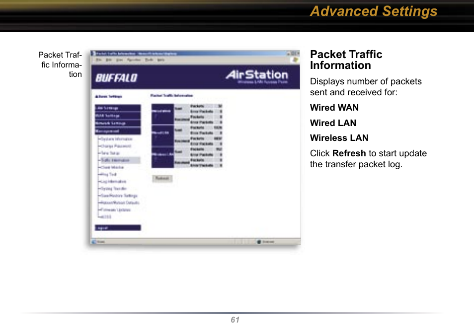 Advanced settings | Buffalo Technology WBR2-G54 User Manual | Page 61 / 95