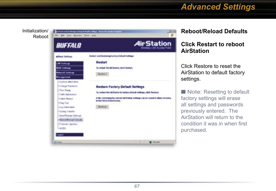 Advanced settings | Buffalo Technology WBR2-G54 User Manual | Page 67 / 95