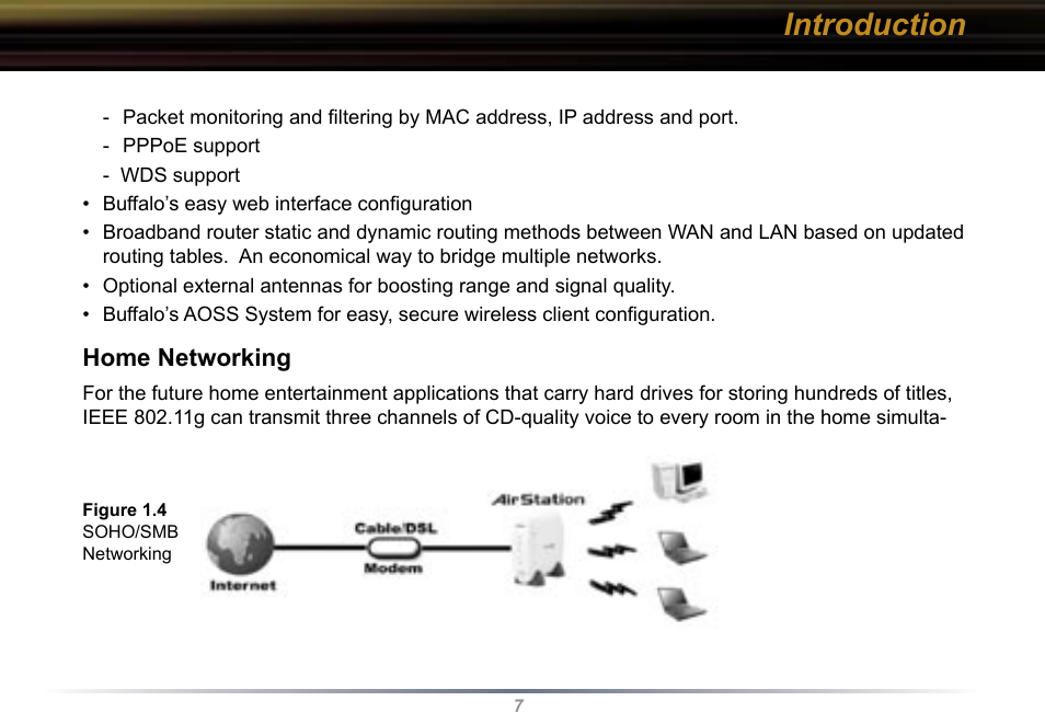 Introduction | Buffalo Technology WBR2-G54 User Manual | Page 7 / 95