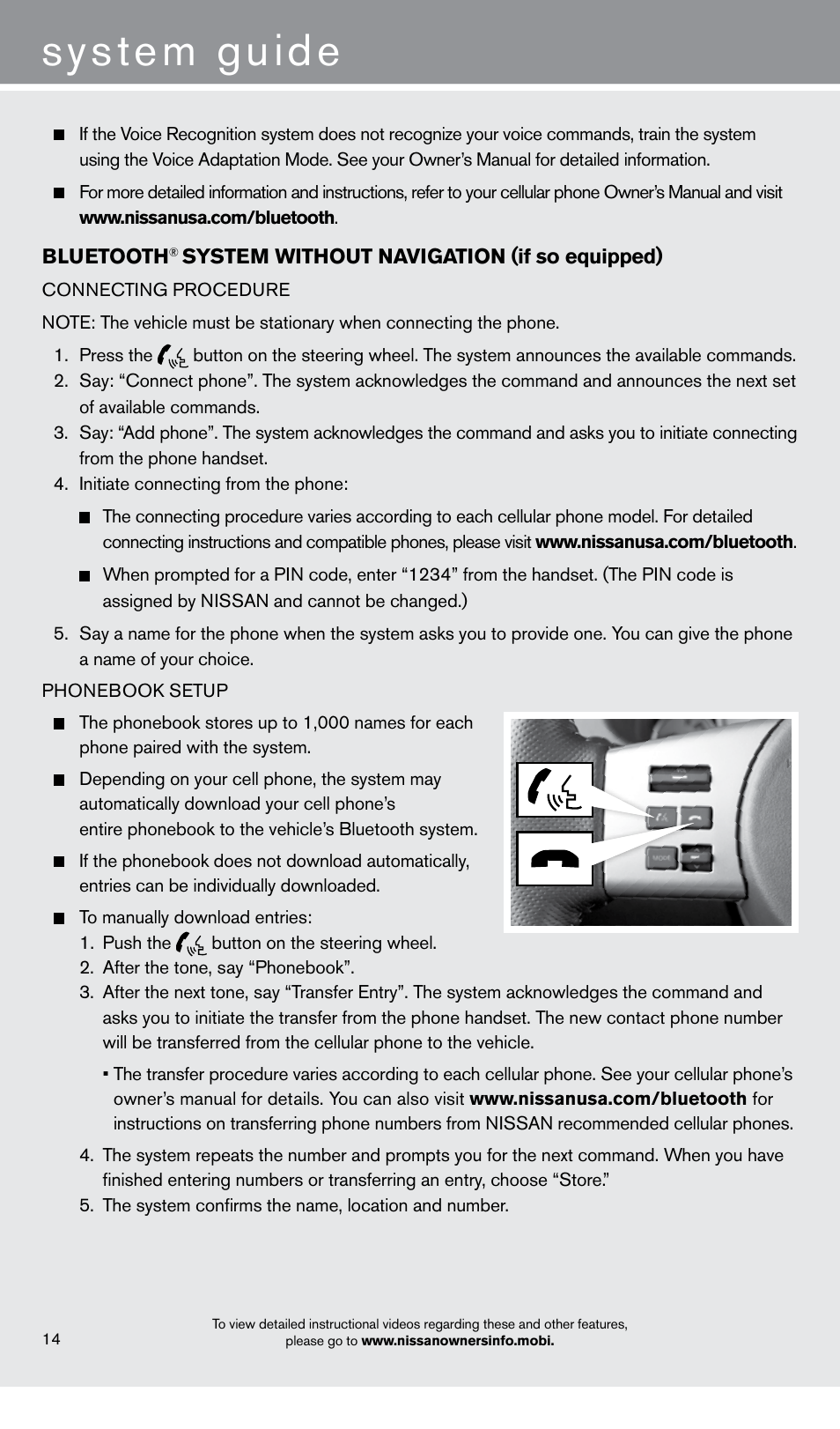 System guide | NISSAN 2013 Xterra - Quick Reference Guide User Manual | Page 16 / 22