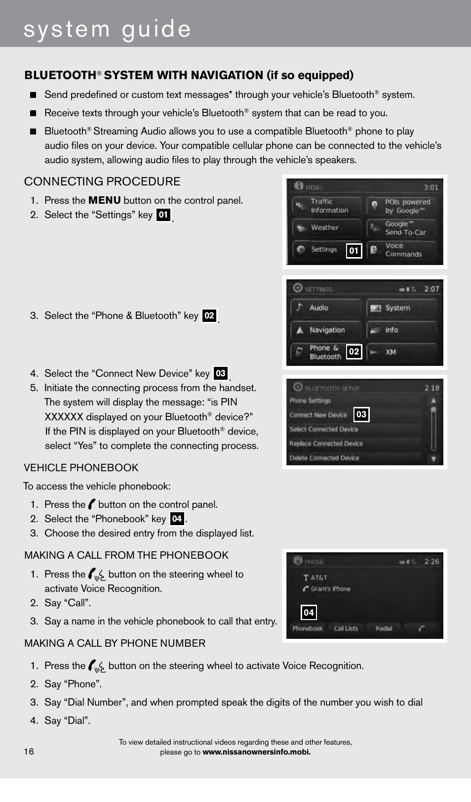 System guide | NISSAN 2013 Xterra - Quick Reference Guide User Manual | Page 18 / 22