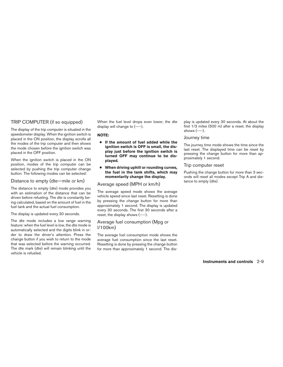 Trip computer (if so equipped) -9 | NISSAN 2014 Xterra - Owner's Manual User Manual | Page 90 / 384