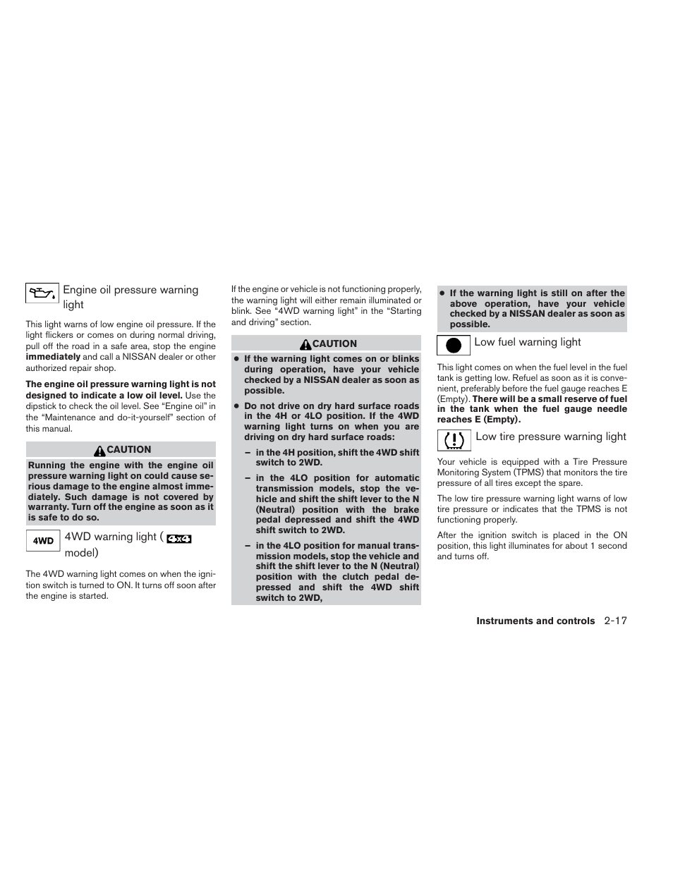 NISSAN 2014 Xterra - Owner's Manual User Manual | Page 98 / 384