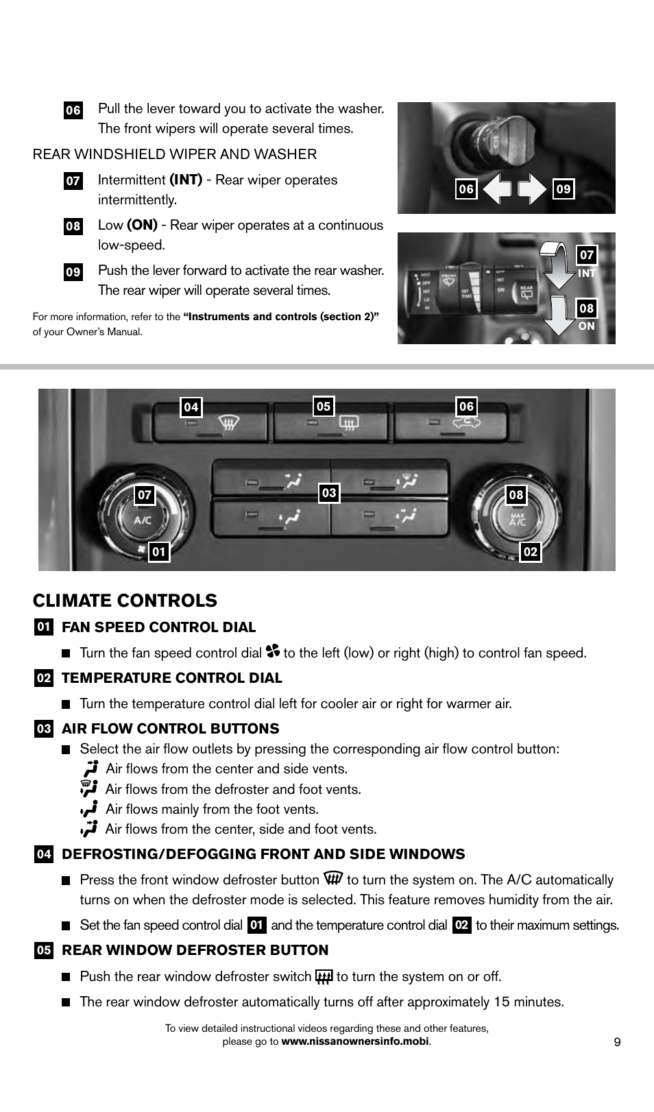 Climate controls | NISSAN 2014 Xterra - Quick Reference Guide User Manual | Page 11 / 24