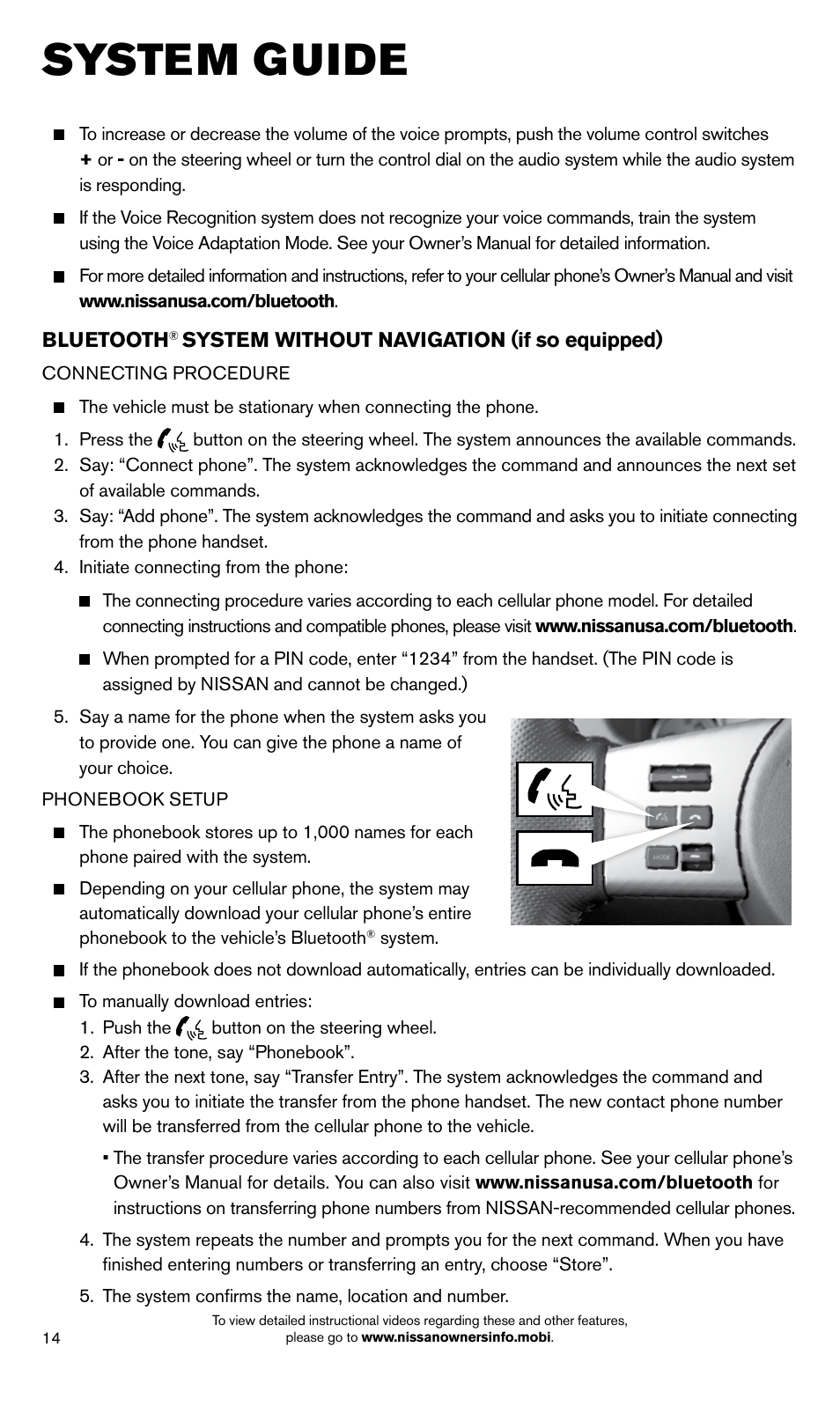 System guide | NISSAN 2014 Xterra - Quick Reference Guide User Manual | Page 16 / 24