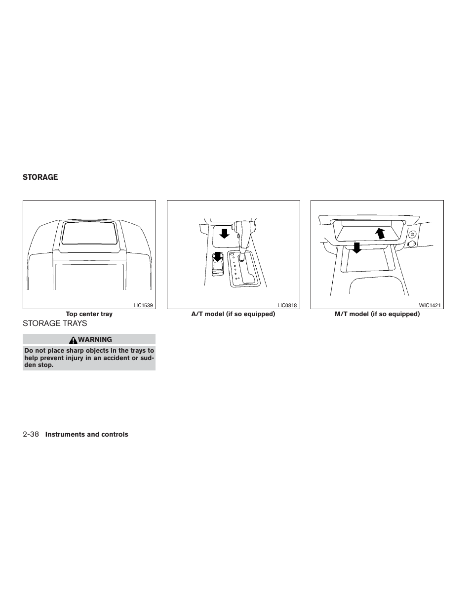 Storage -38, Storage trays -38 | NISSAN 2015 Xterra - Owner's Manual User Manual | Page 121 / 396