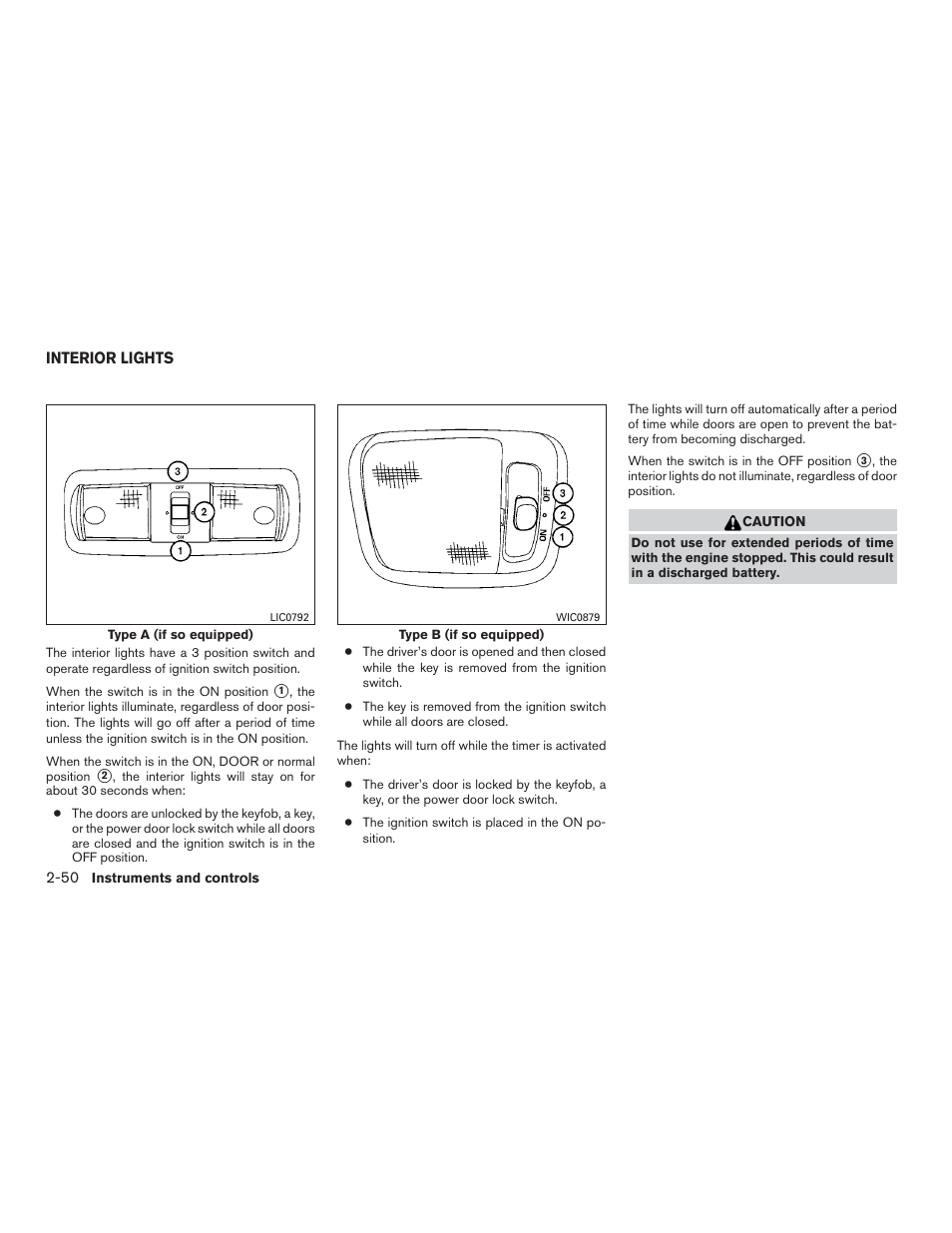 Interior lights -50 | NISSAN 2015 Xterra - Owner's Manual User Manual | Page 133 / 396
