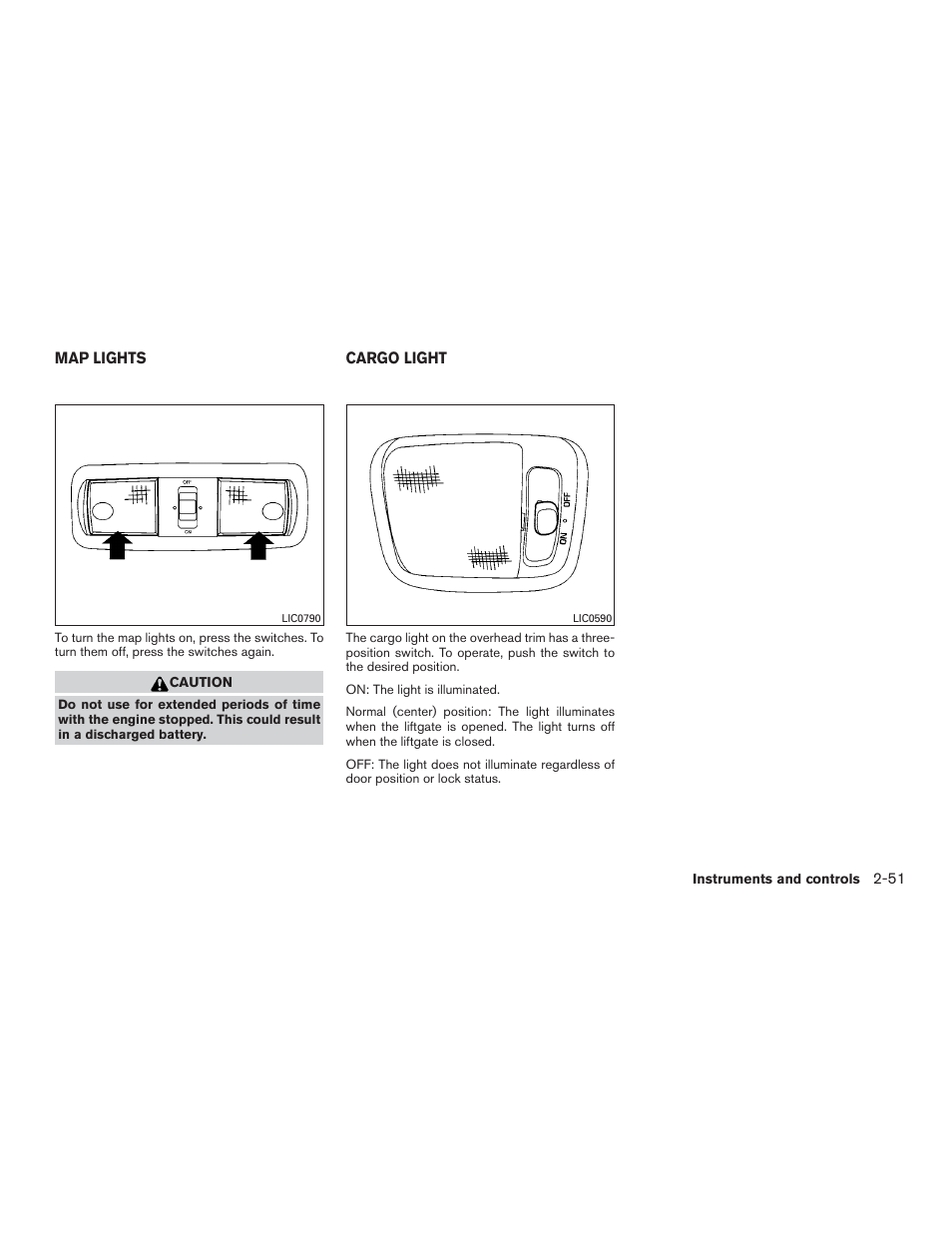 Map lights -51 cargo light -51 | NISSAN 2015 Xterra - Owner's Manual User Manual | Page 134 / 396