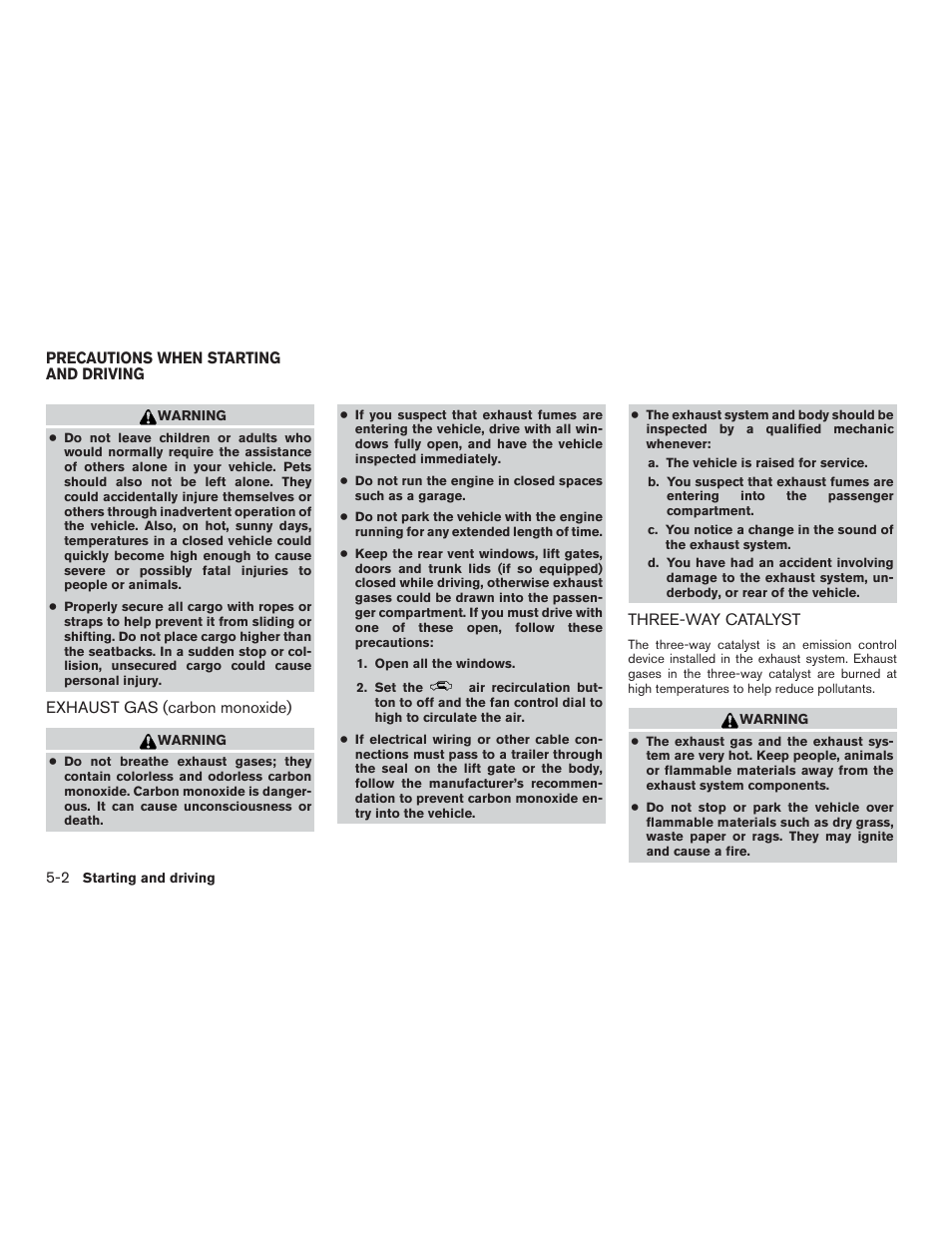 Precautions when starting and driving -2 | NISSAN 2015 Xterra - Owner's Manual User Manual | Page 251 / 396