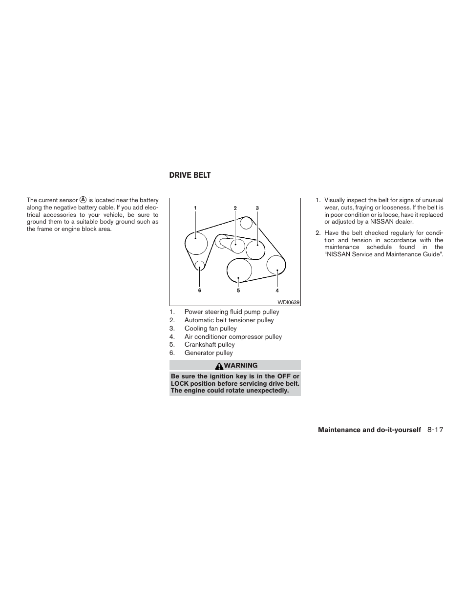 Drive belt -17 | NISSAN 2015 Xterra - Owner's Manual User Manual | Page 328 / 396