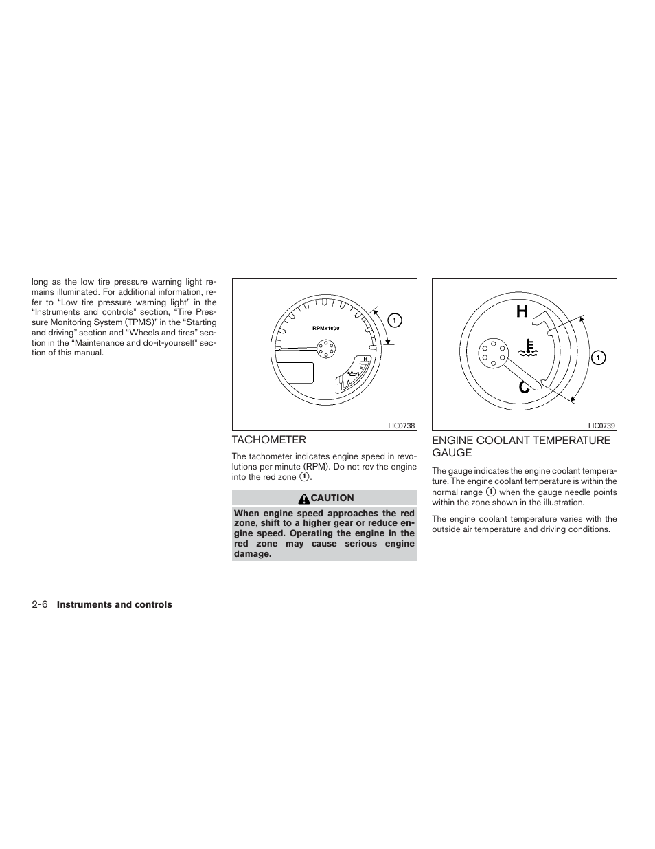 Tachometer -6 engine coolant temperature gauge -6 | NISSAN 2015 Xterra - Owner's Manual User Manual | Page 89 / 396