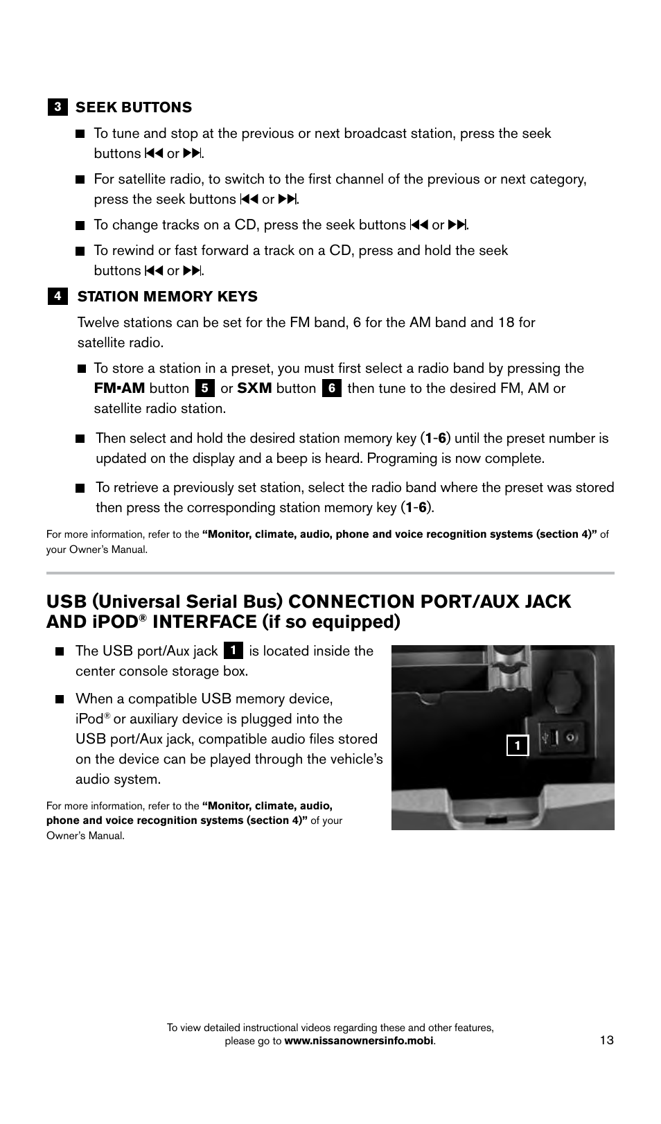 Interface (if so equipped) | NISSAN 2015 Xterra - Quick Reference Guide User Manual | Page 15 / 24