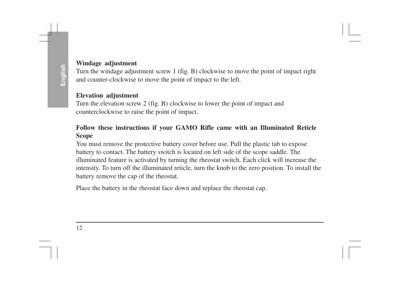 Gamo Recon Whisper User Manual | Page 12 / 15