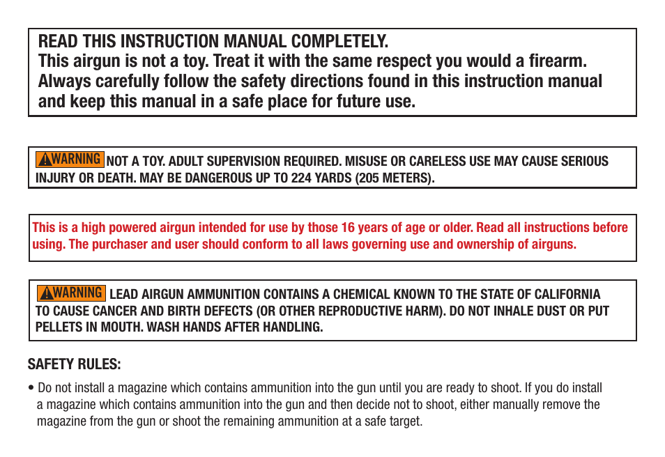 Gamo P-25 Blowback Tactical User Manual | Page 2 / 30