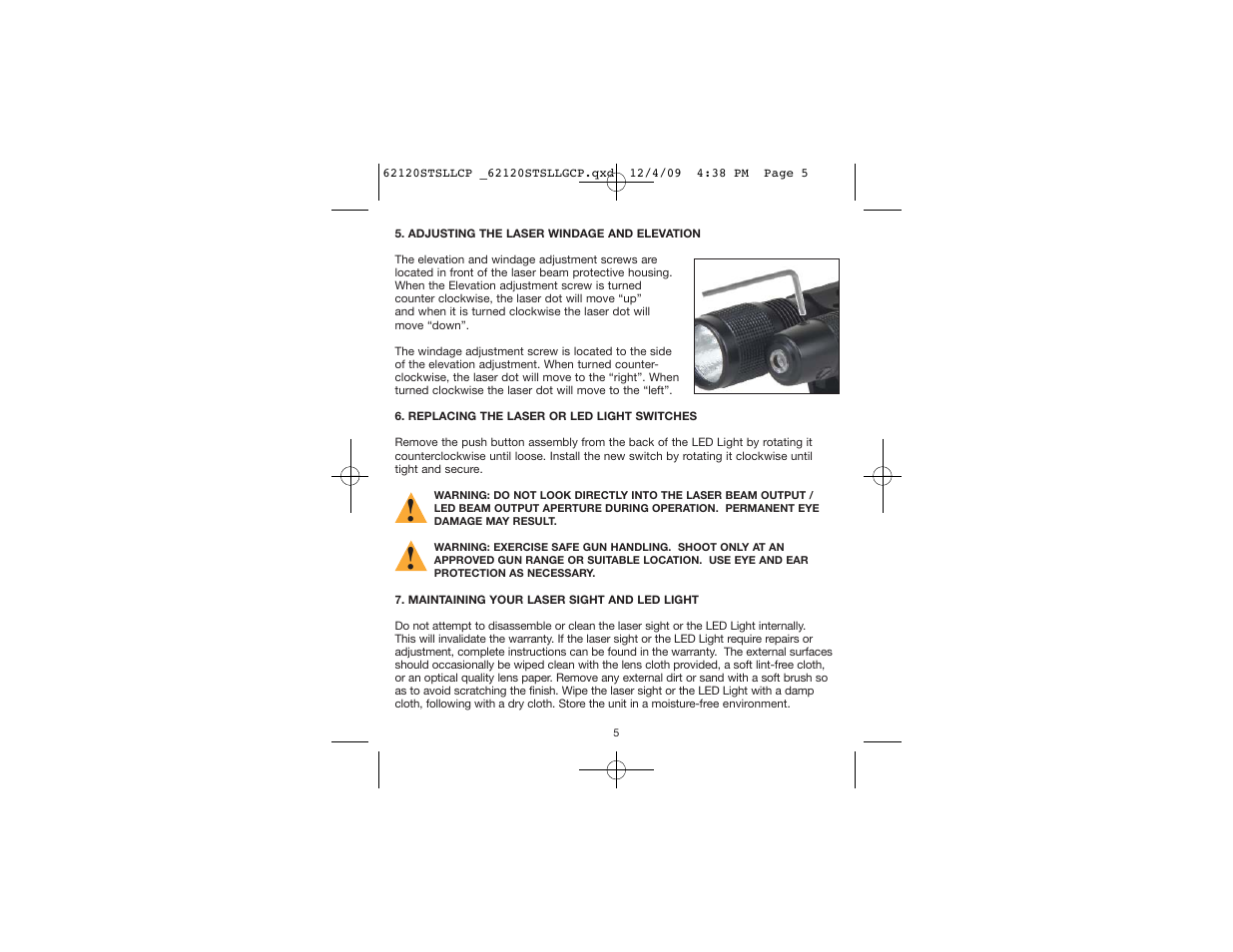 Gamo Green Laser and Light User Manual | Page 5 / 8