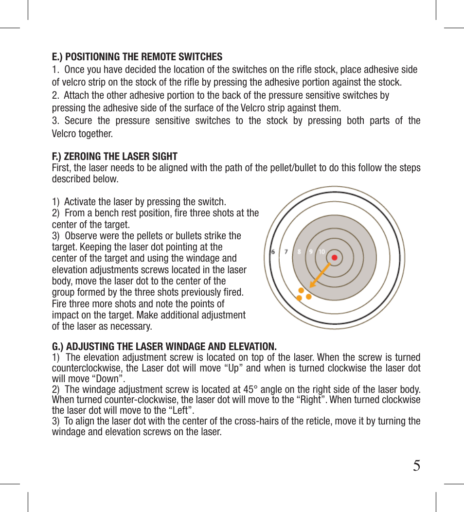 Gamo LLCP Laser and Light with Scope Mount User Manual | Page 5 / 8