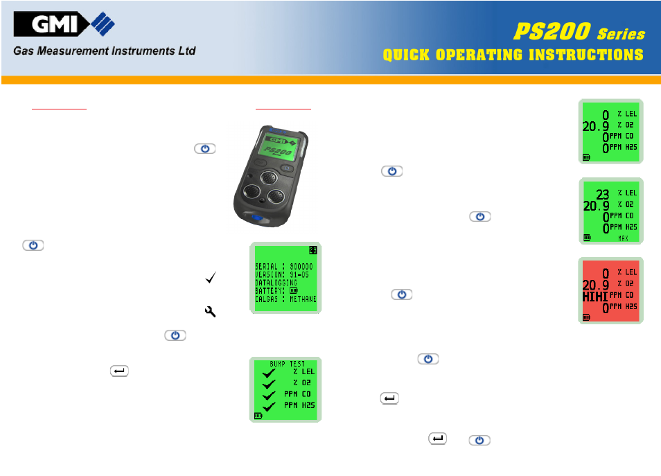 Gas Measurement Instruments PS200 Series User Manual | 2 pages