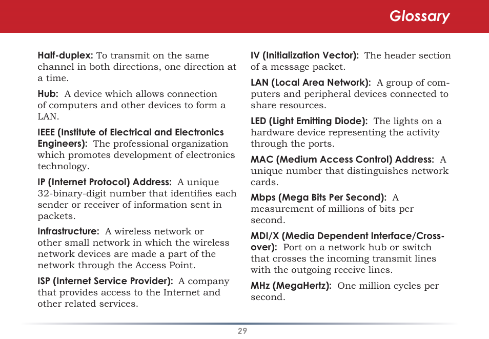 Glossary | Buffalo Technology WLI-U2-SG54HG User Manual | Page 29 / 42