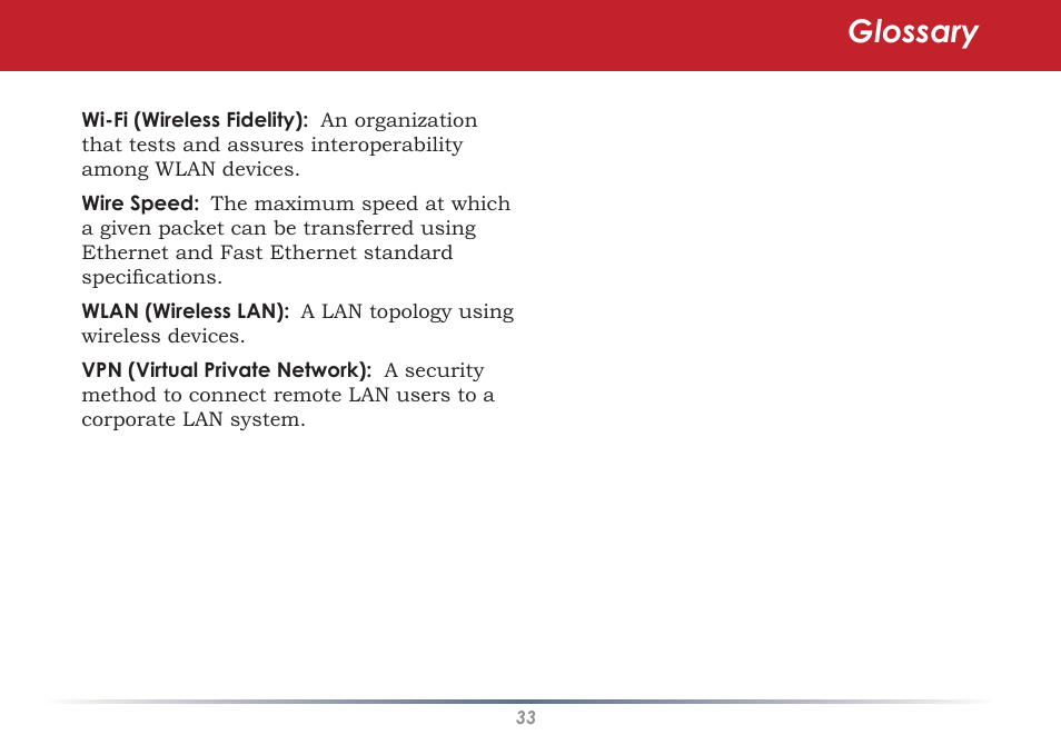 Glossary | Buffalo Technology WLI-U2-SG54HG User Manual | Page 33 / 42