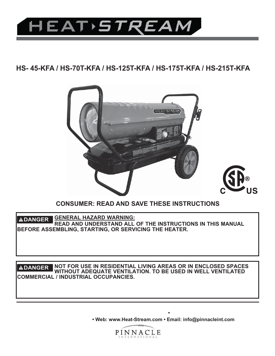 HeatStream HS-215T-KFA User Manual | 16 pages
