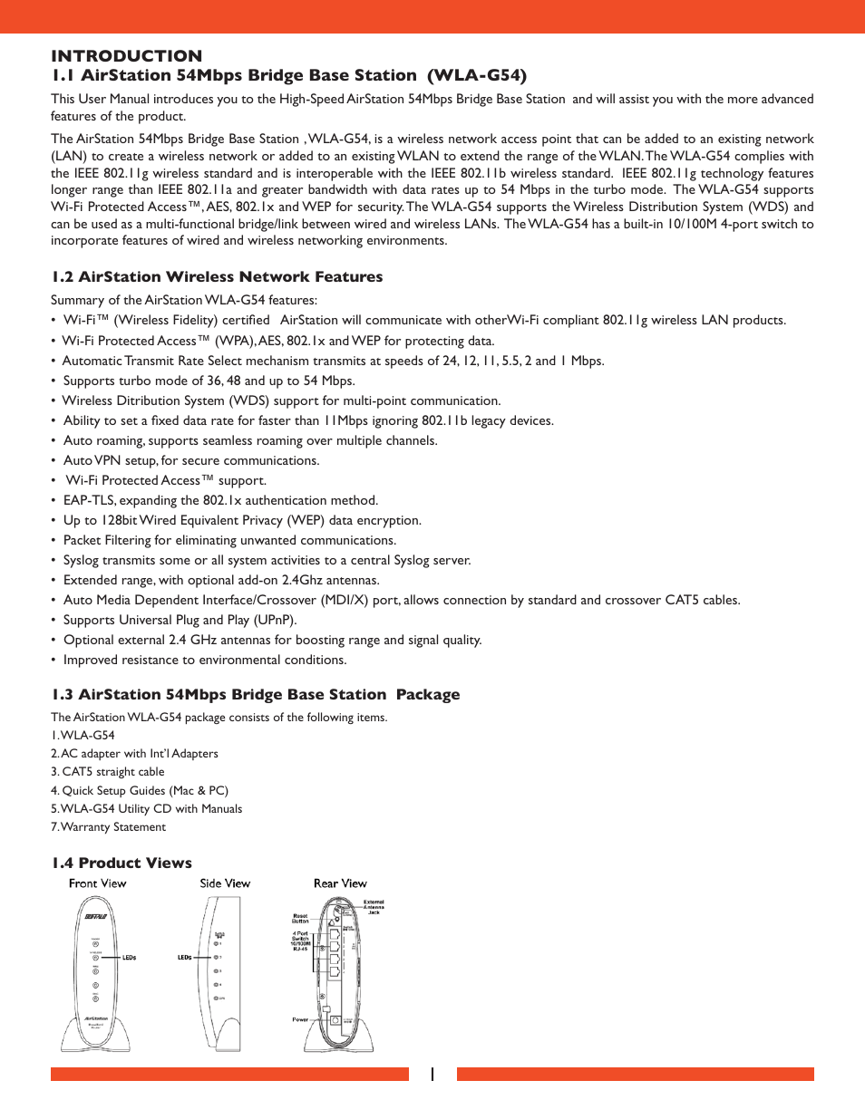 Buffalo Technology Buffalo AirStation WLA-G54 User Manual | Page 2 / 18