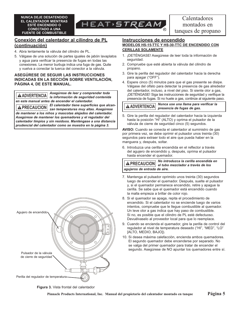Calentadores montados en tanques de propano | HeatStream HS-30-TTC User Manual | Page 13 / 24