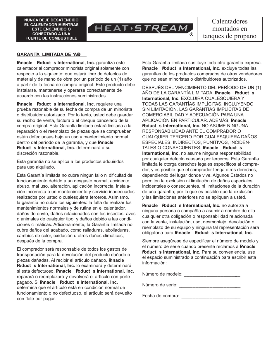 Calentadores montados en tanques de propano | HeatStream HS-30-TTC User Manual | Page 16 / 24
