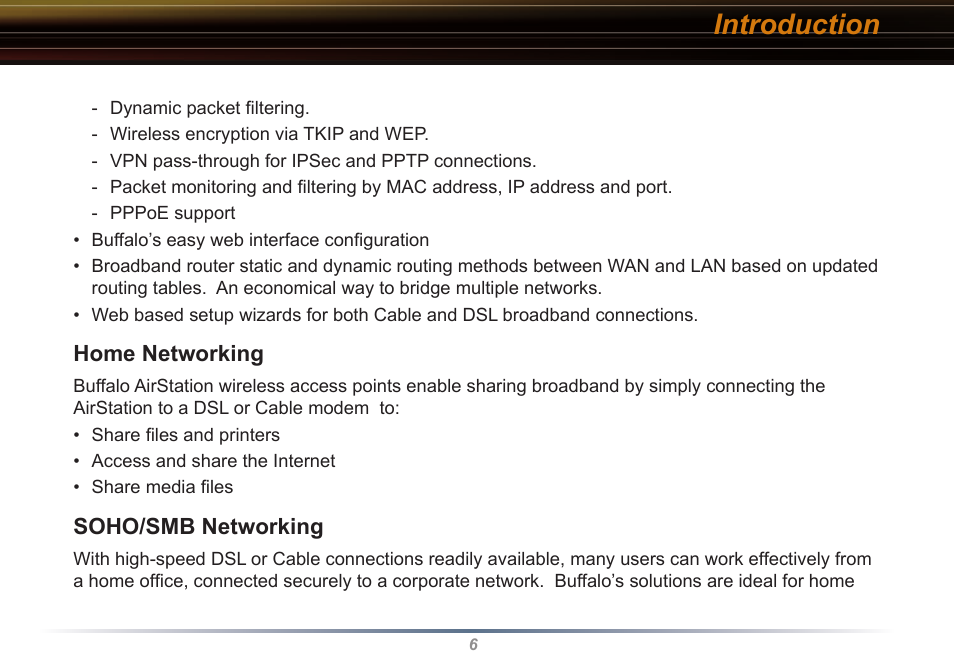 Introduction | Buffalo Technology WYR-G54 User Manual | Page 6 / 65