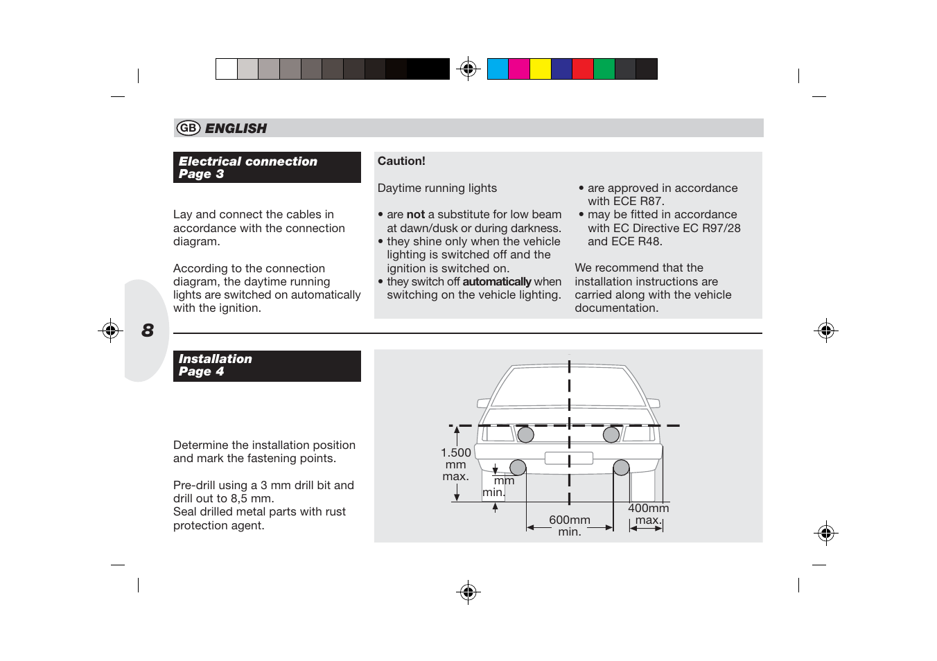 Hella 90mm LED DRL User Manual | Page 8 / 22