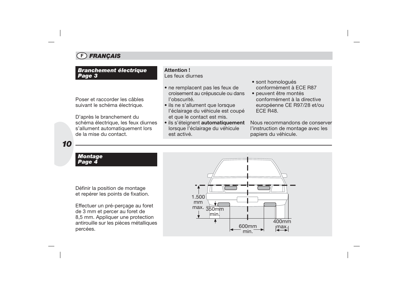 Hella 3 LED DRL User Manual | Page 10 / 22