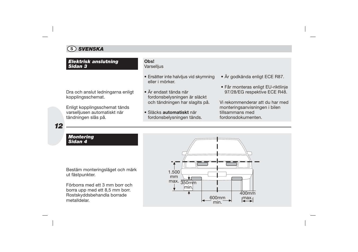 Hella 3 LED DRL User Manual | Page 12 / 22