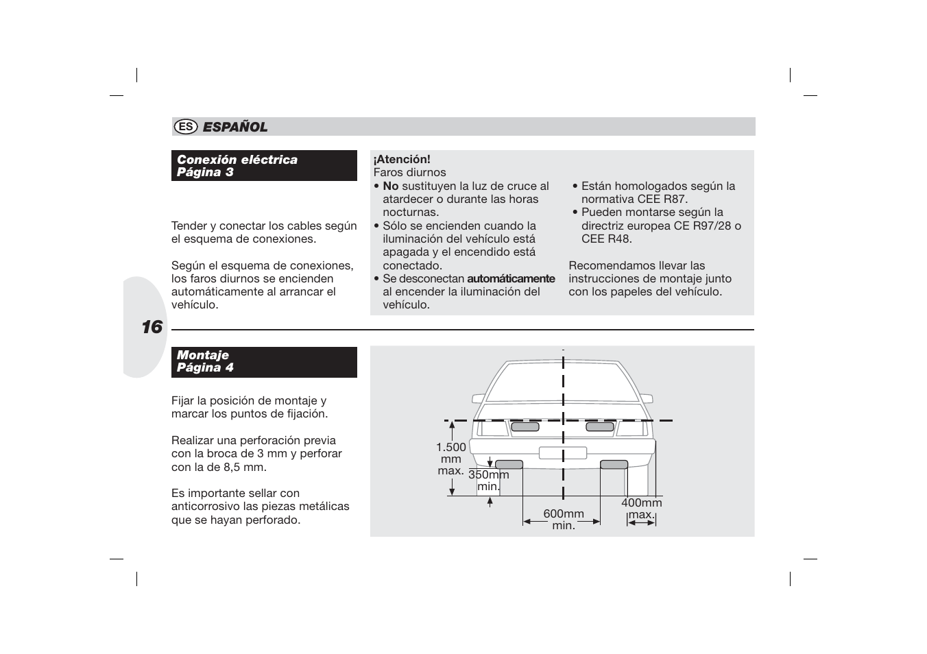 Hella 3 LED DRL User Manual | Page 16 / 22