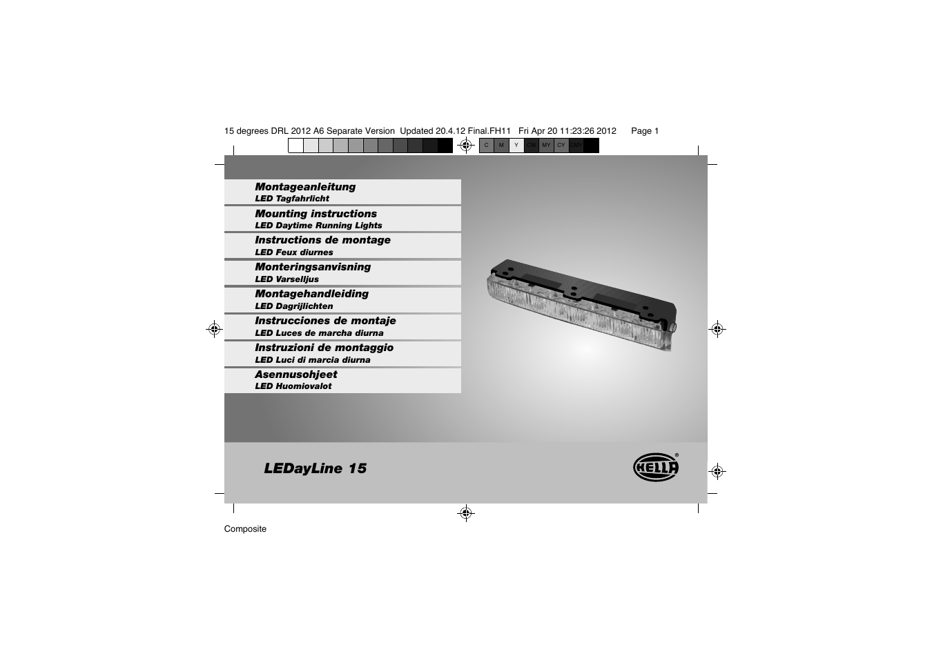 Hella 15° DRL User Manual | 28 pages