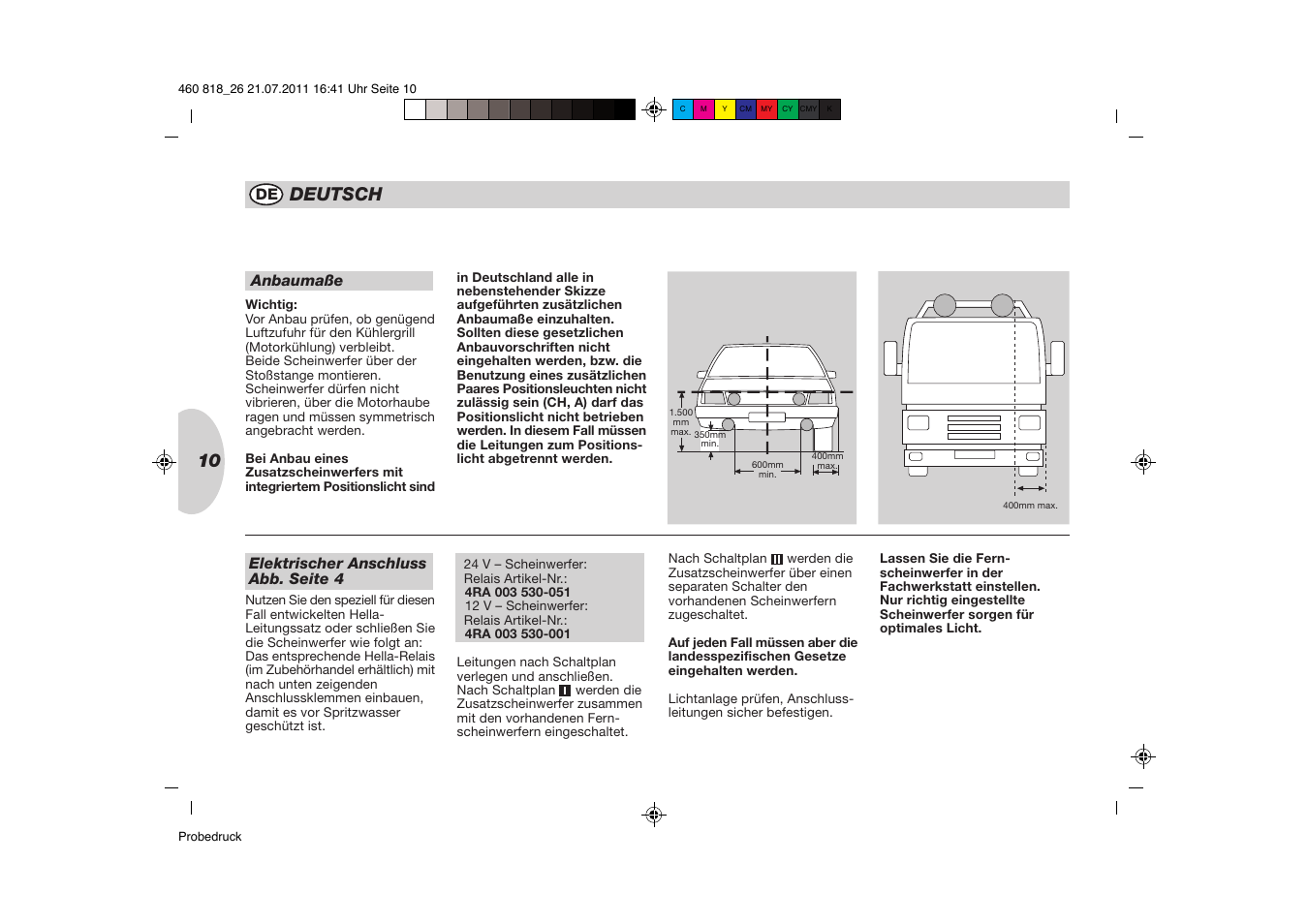 Deutsch | Hella Rallye 4000 LED User Manual | Page 10 / 20