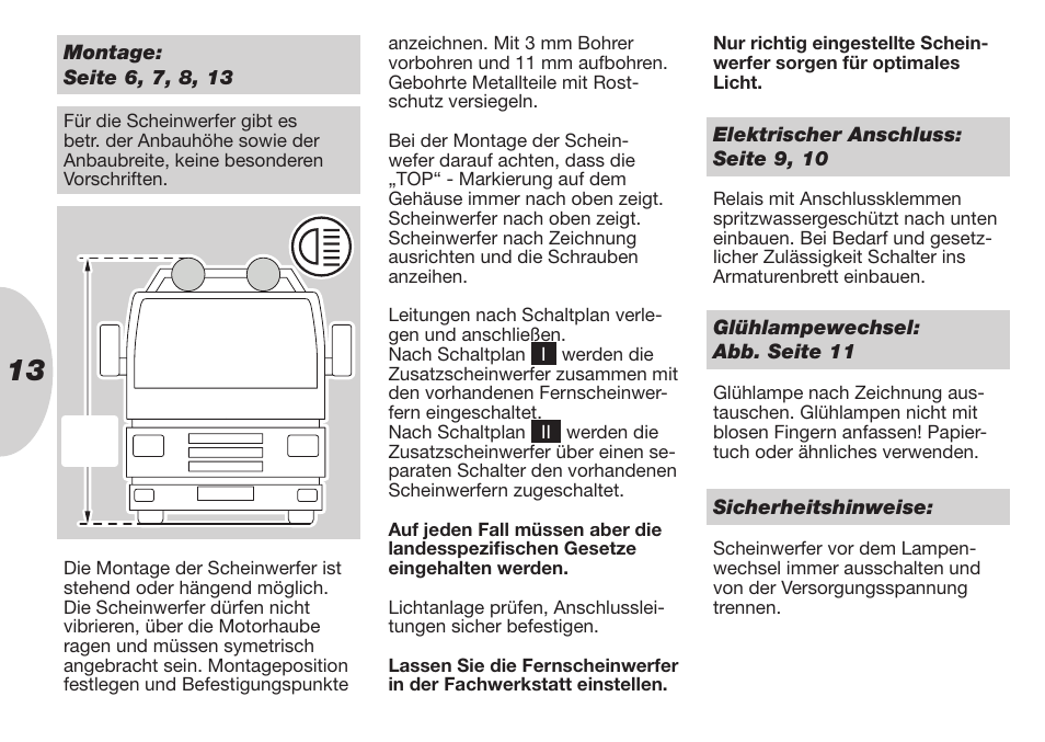 Hella Rallye 4000i Compact Xenon User Manual | Page 13 / 31