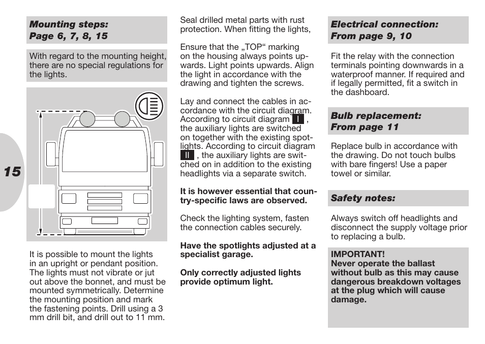 Hella Rallye 4000i Compact Xenon User Manual | Page 15 / 31