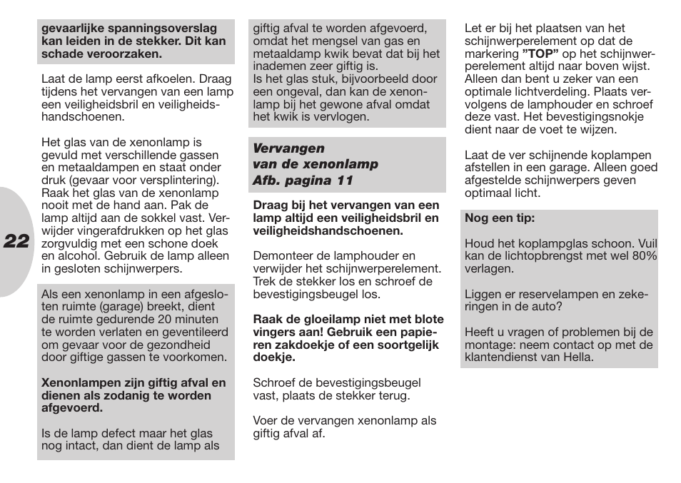 Hella Rallye 4000i Compact Xenon User Manual | Page 22 / 31