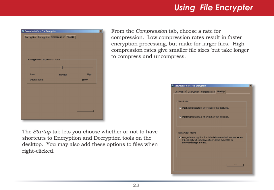 Using file encrypter | Buffalo Technology Secure Lock Ware User Manual | Page 23 / 26