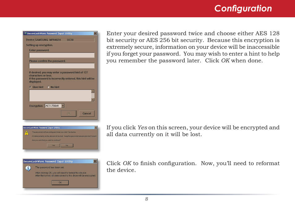 Configuration | Buffalo Technology Secure Lock Ware User Manual | Page 8 / 26