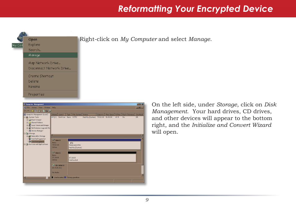Reformatting your encrypted device | Buffalo Technology Secure Lock Ware User Manual | Page 9 / 26