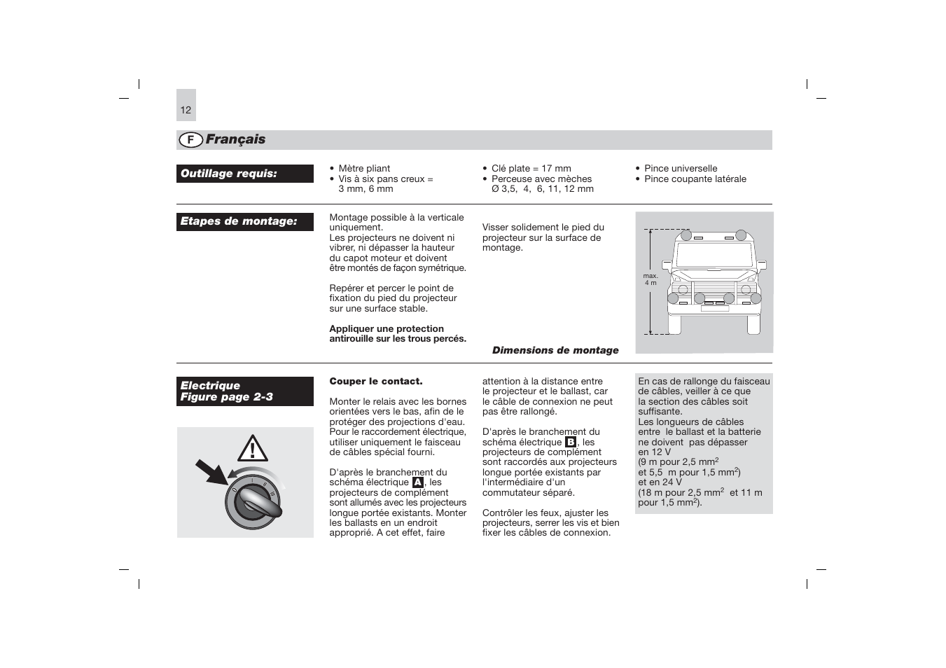 Français | Hella Rallye 4000 Xenon User Manual | Page 12 / 24